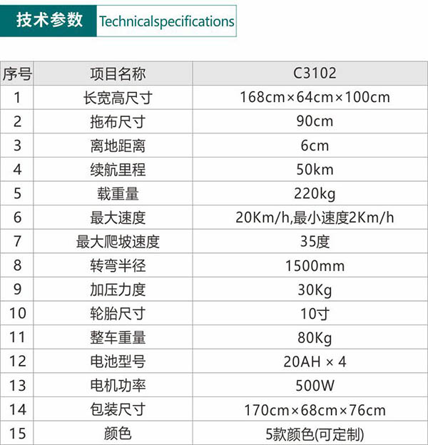 电动波密尘推车C3102